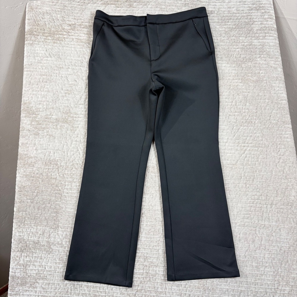 Good American Executive Scuba Trousers Black Straight Leg Pants GS0375 Size 14